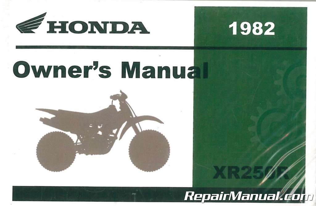 Honda Xr 250r X User Manual